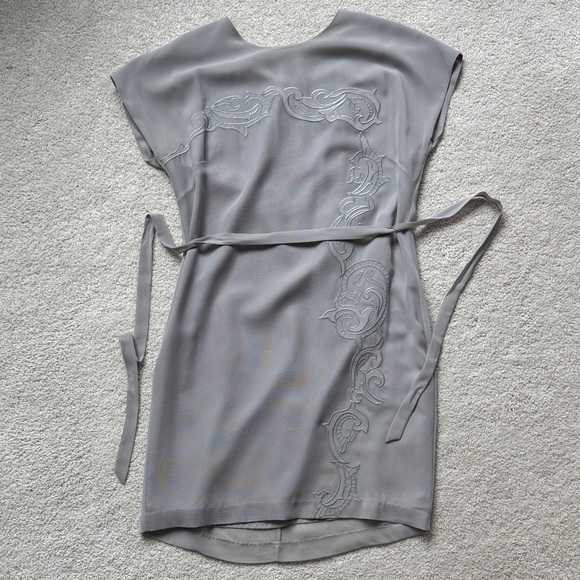 Armani Exchange Dresses & Skirts - Armani Exchange - Elegant Gray Dress with Embroidered Detail